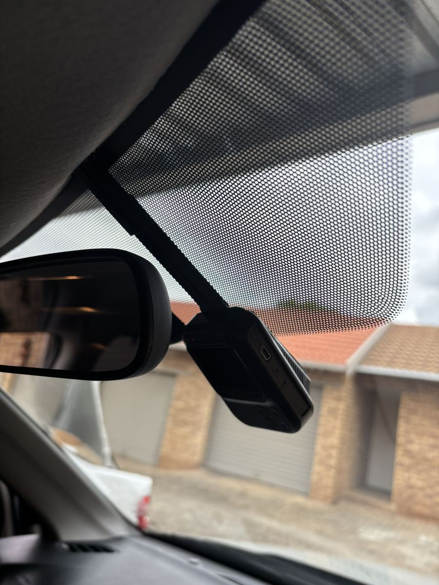 Interior view of a completed dashcam installation